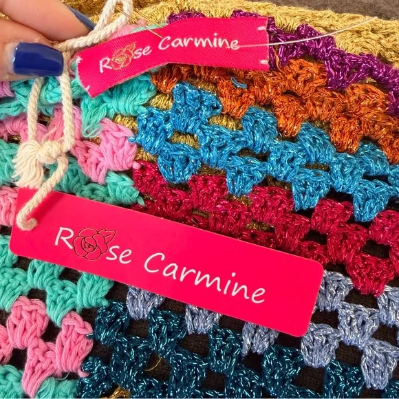 NWT Rose Carmine women's knit sweater cardigan size medium multi colored